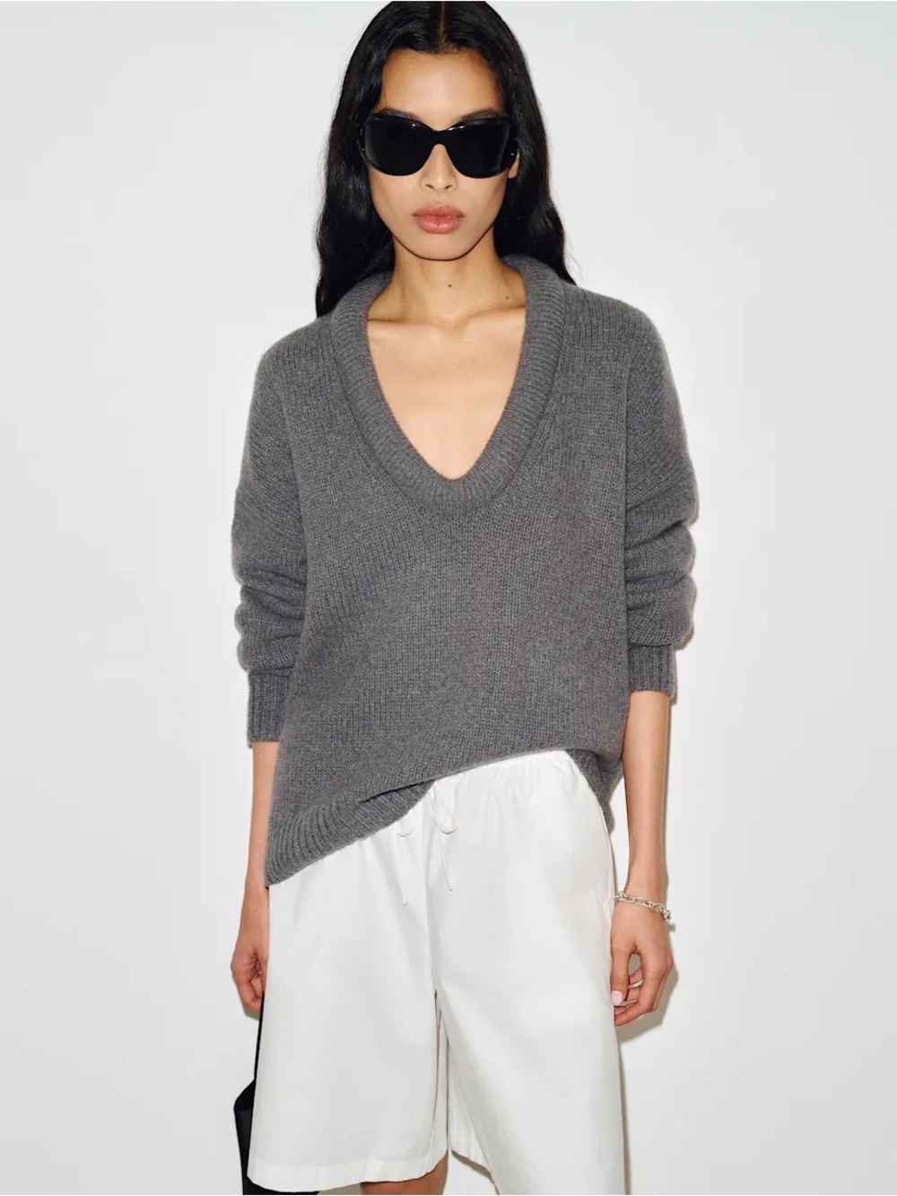 Reformation Jonie Oversized Cashmere Scoopneck Sweater